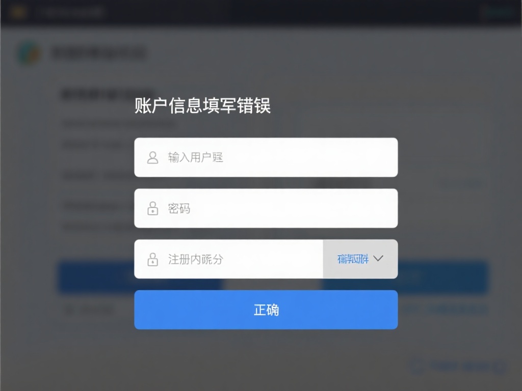 账户信息填写错误
输入信息错误也是登陆异常的常见